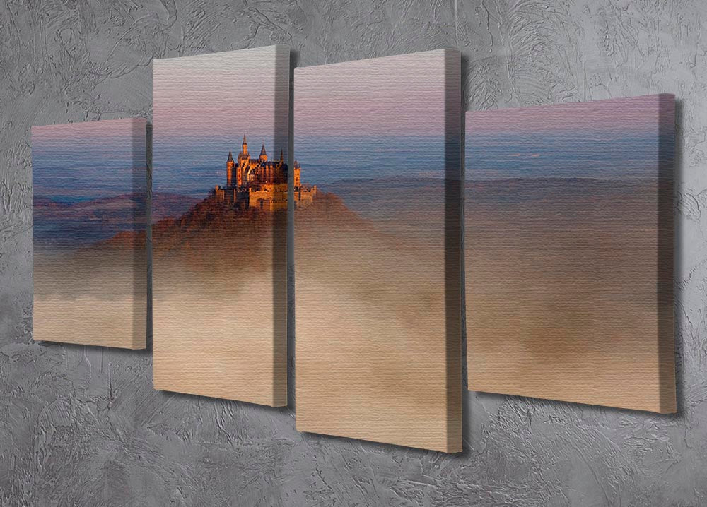 Fairytale Castle Hohenzollern 4 Split Panel Canvas - Canvas Art Rocks - 2