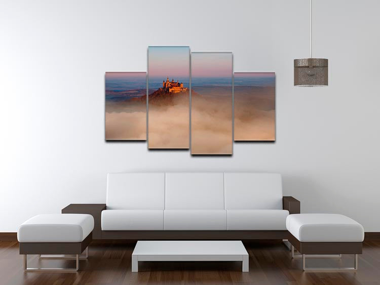 Fairytale Castle Hohenzollern 4 Split Panel Canvas - Canvas Art Rocks - 3