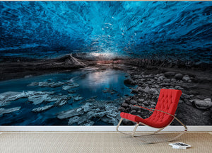 Ice Cave Wall Mural Wallpaper - Canvas Art Rocks - 2