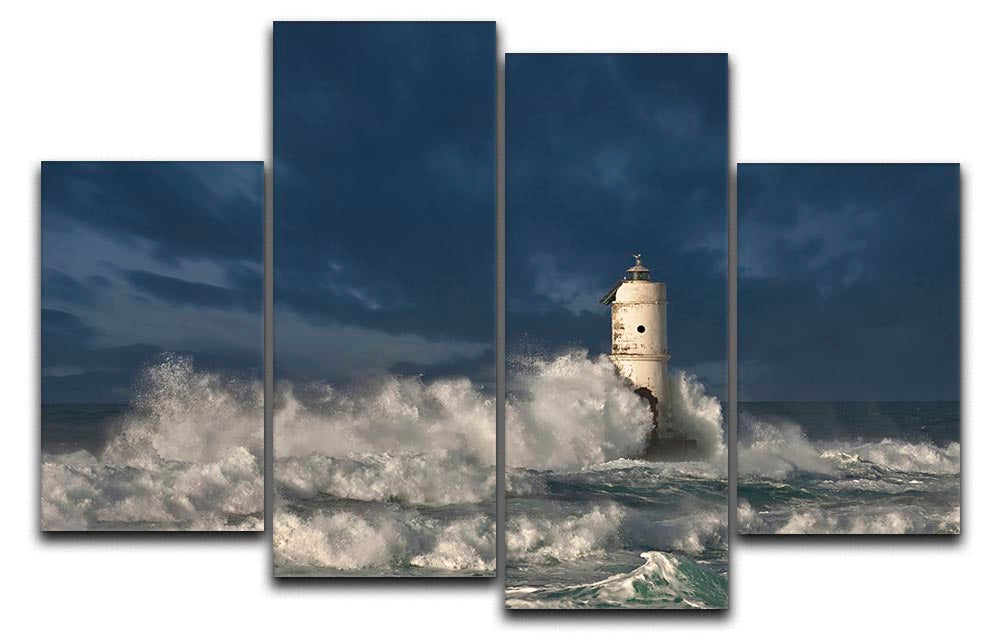 Faro Di Mangiabarche Calasetta-Sardegna 4 Split Panel Canvas - Canvas Art Rocks - 1