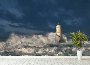 Faro Di Mangiabarche Calasetta-Sardegna Wall Mural Wallpaper - Canvas Art Rocks - 4