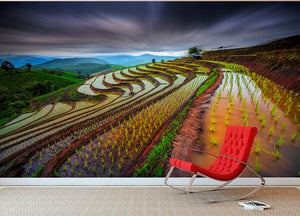 Unseen Rice Field Wall Mural Wallpaper - Canvas Art Rocks - 2