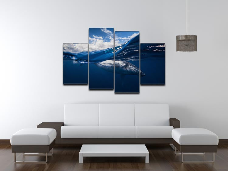 Humpback Whale And The Sky 4 Split Panel Canvas - Canvas Art Rocks - 3