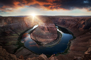 Horseshoe Bend Wall Mural Wallpaper - Canvas Art Rocks - 1