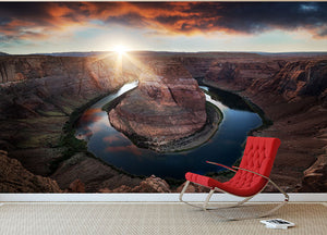 Horseshoe Bend Wall Mural Wallpaper - Canvas Art Rocks - 2