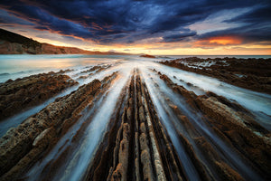 Zumaia Flysch Wall Mural Wallpaper - Canvas Art Rocks - 1