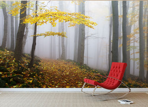 Autumn Fall Landscape Wall Mural Wallpaper - Canvas Art Rocks - 2