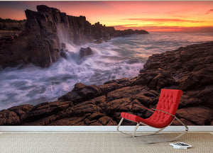 Wall By The Sea Wall Mural Wallpaper - Canvas Art Rocks - 2