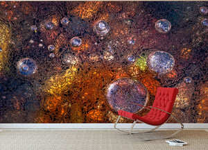 Winter Over Autumn Wall Mural Wallpaper - Canvas Art Rocks - 2