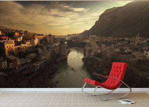 Mostar Wall Mural Wallpaper - Canvas Art Rocks - 2