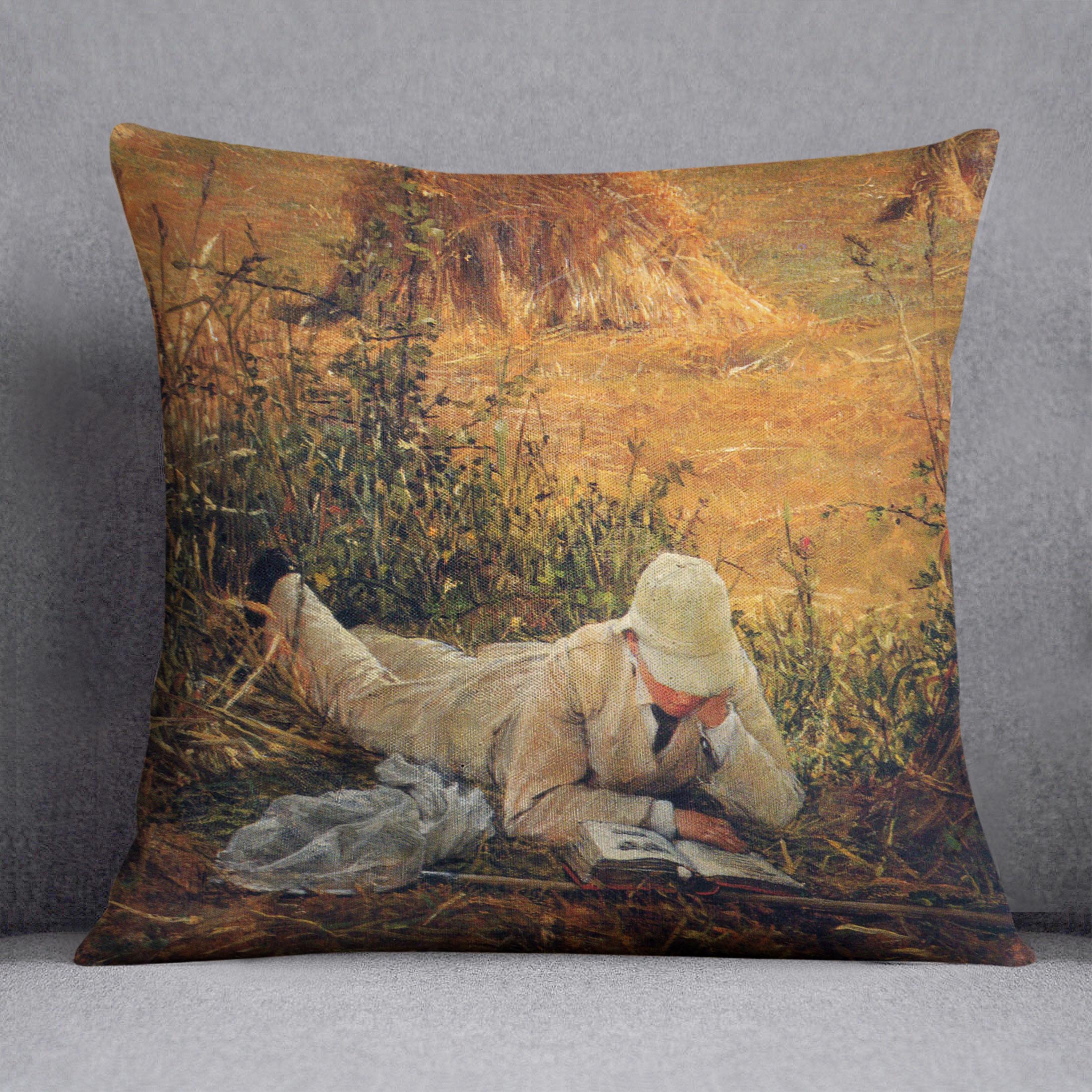 94 degrees in the shade by Alma Tadema Cushion - Canvas Art Rocks - 1
