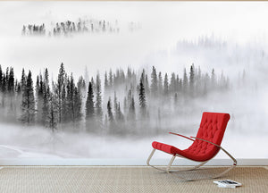 Foggy Forest Wall Mural Wallpaper - Canvas Art Rocks - 2