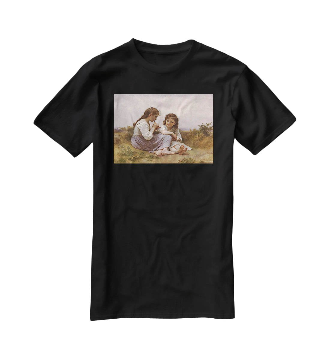 A Childhood Idyll 1900 By Bouguereau T-Shirt - Canvas Art Rocks - 1