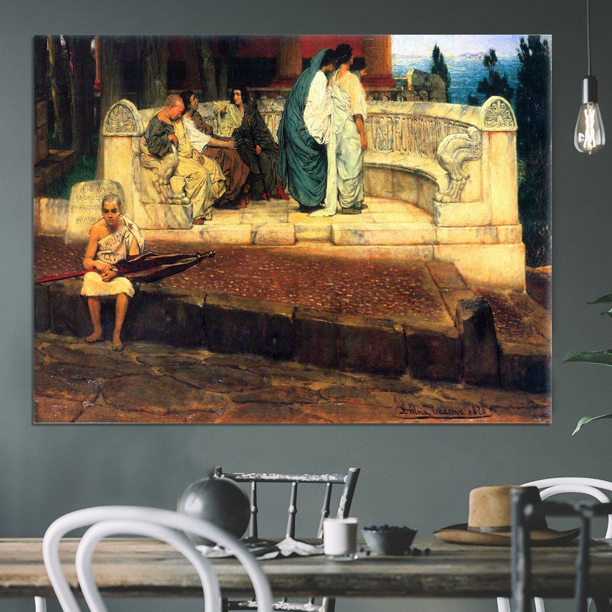 A Exedra by Alma Tadema Canvas Print or Poster