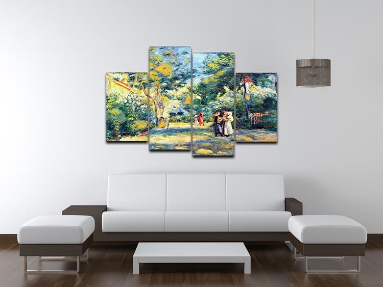 A Garden in Montmartre by Renoir 4 Split Panel Canvas - Canvas Art Rocks - 3