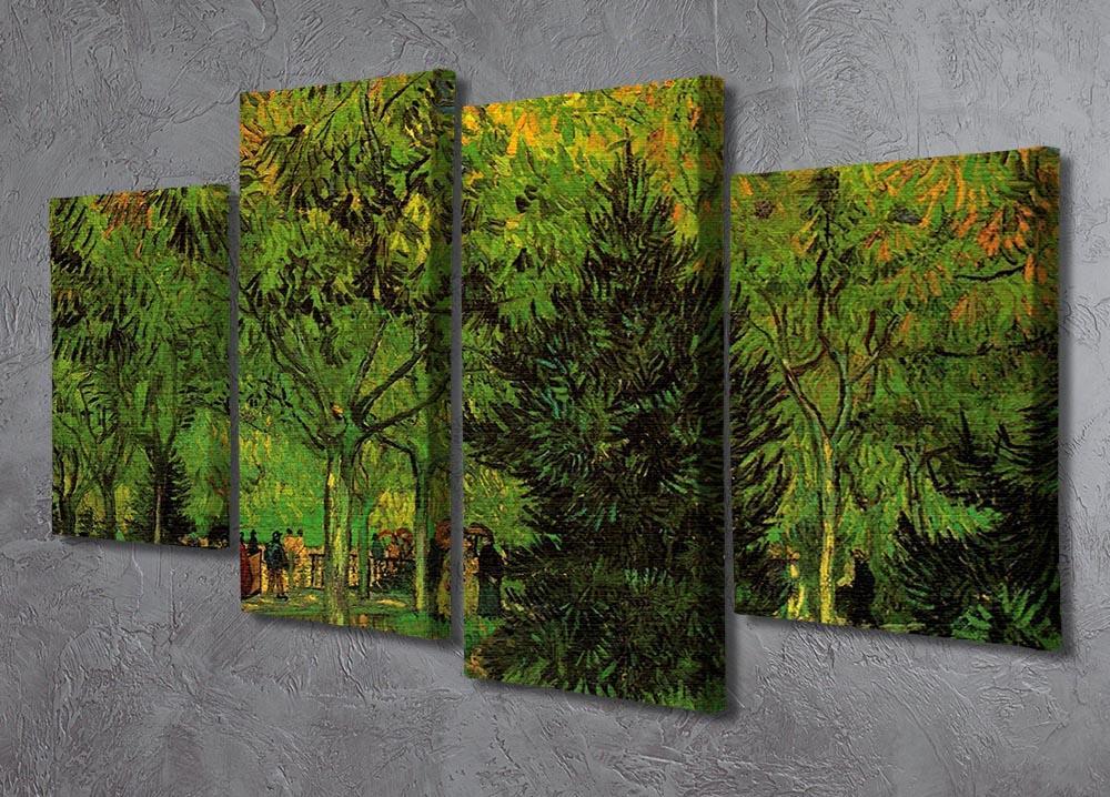 A Lane in the Public Garden at Arles by Van Gogh 4 Split Panel Canvas - Canvas Art Rocks - 2