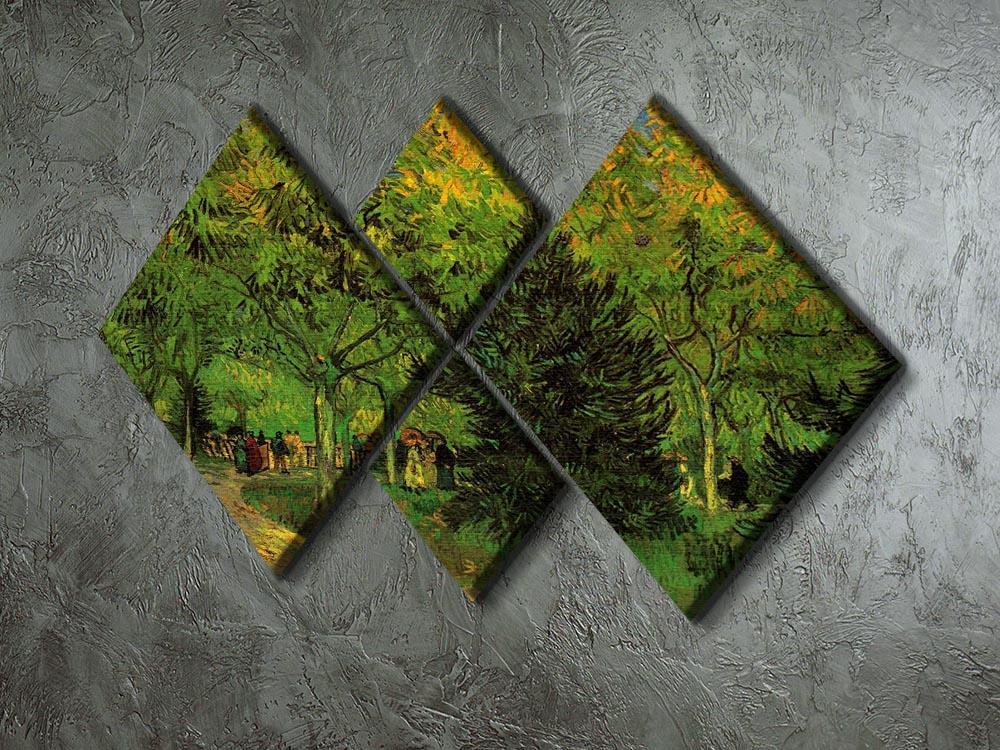 A Lane in the Public Garden at Arles by Van Gogh 4 Square Multi Panel Canvas - Canvas Art Rocks - 2