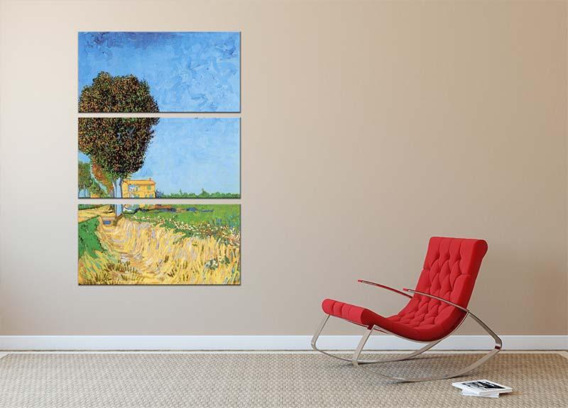A Lane near Arles by Van Gogh 3 Split Panel Canvas Print - Canvas Art Rocks - 2