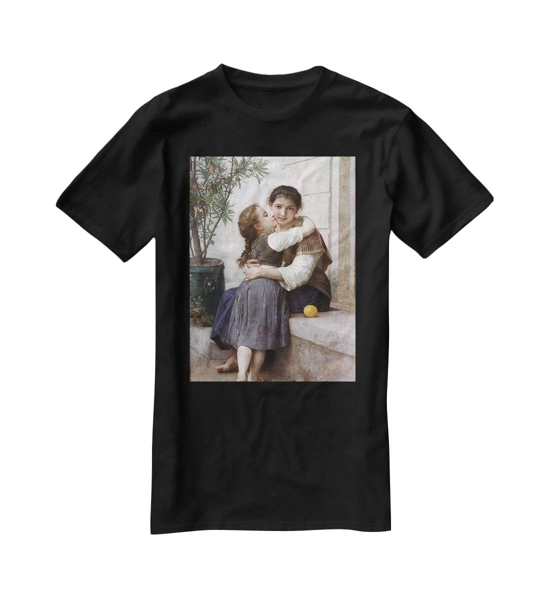 A Little Coaxing 1890 By Bouguereau T-Shirt - Canvas Art Rocks - 1