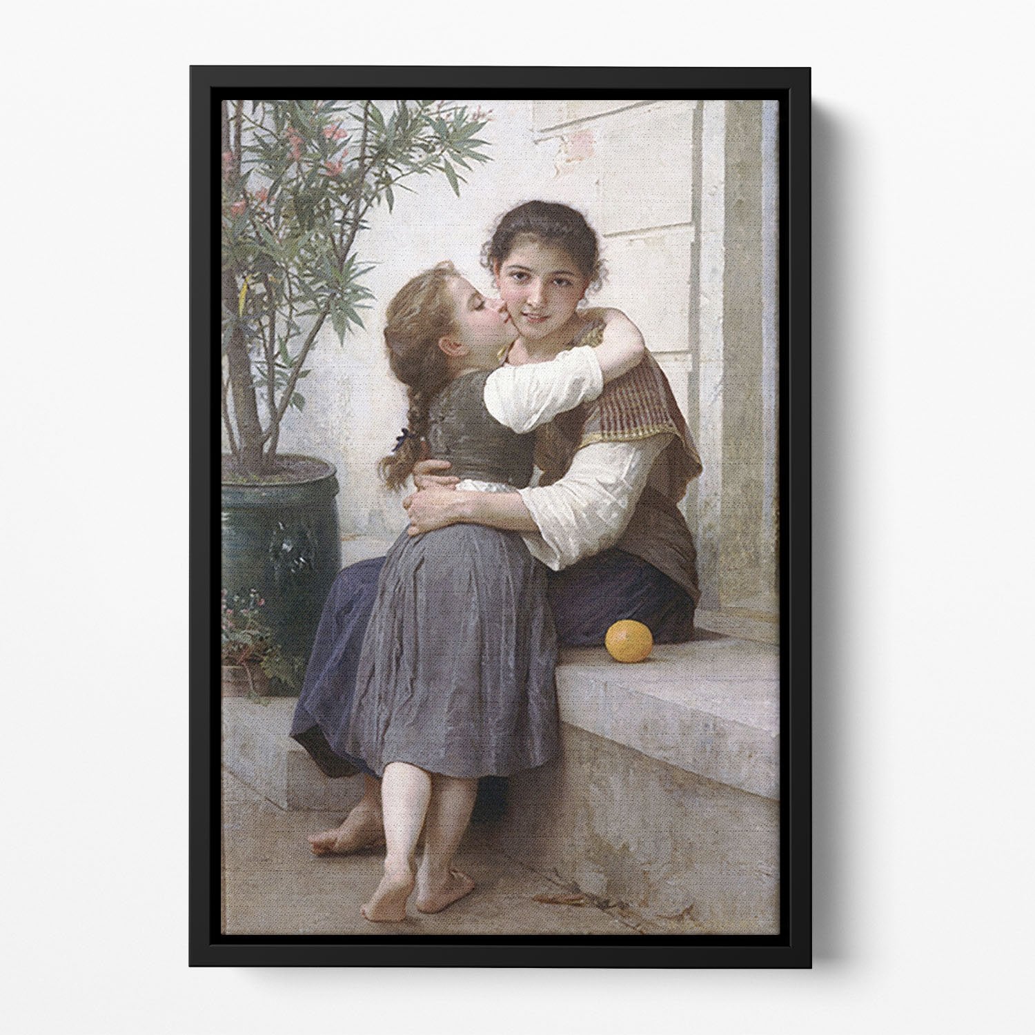 A Little Coaxing 1890 By Bouguereau Floating Framed Canvas