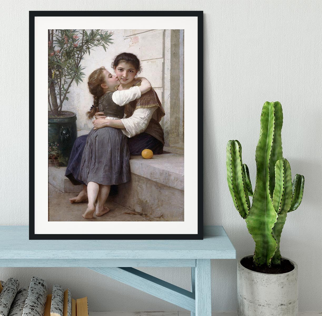 A Little Coaxing 1890 By Bouguereau Framed Print - Canvas Art Rocks - 1
