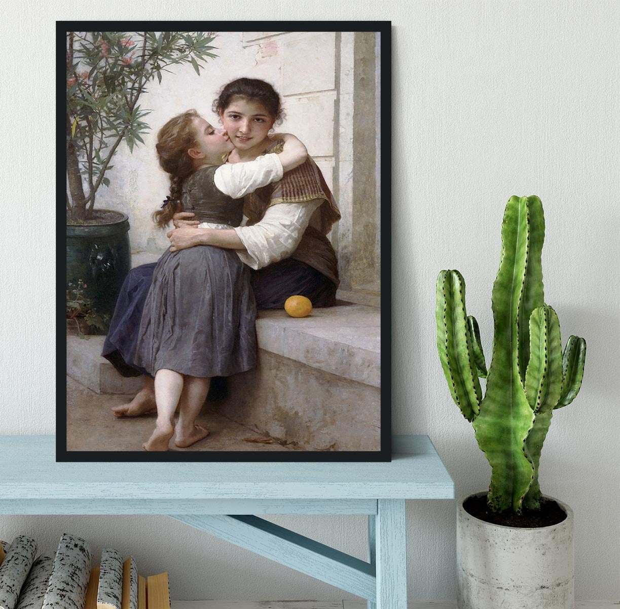 A Little Coaxing 1890 By Bouguereau Framed Print - Canvas Art Rocks - 2