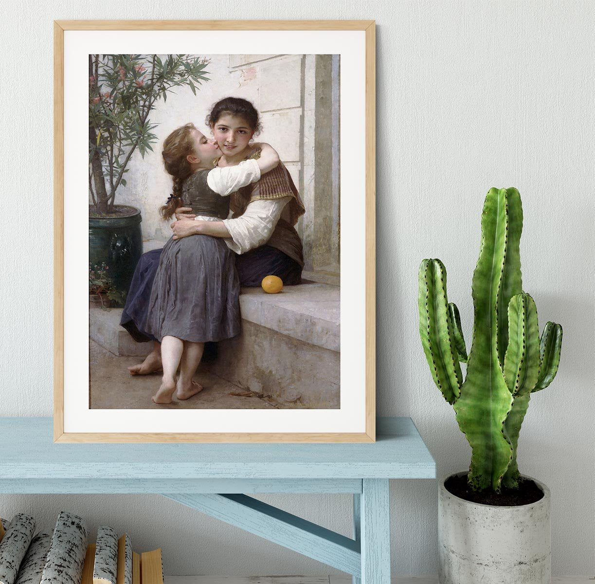 A Little Coaxing 1890 By Bouguereau Framed Print - Canvas Art Rocks - 3