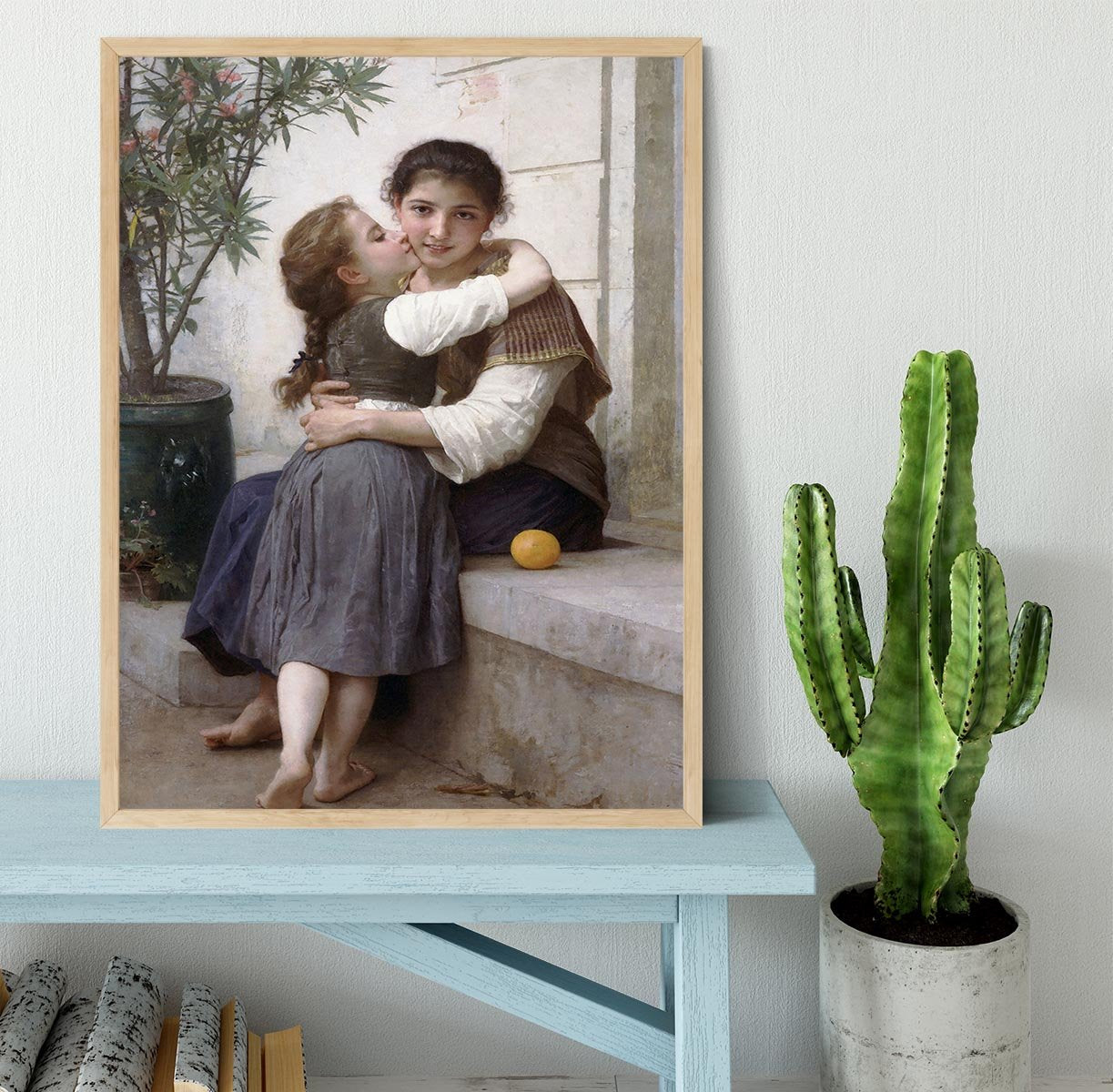 A Little Coaxing 1890 By Bouguereau Framed Print - Canvas Art Rocks - 4