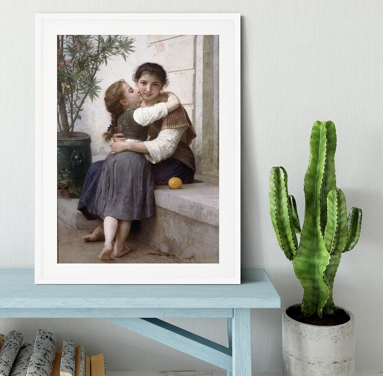 A Little Coaxing 1890 By Bouguereau Framed Print - Canvas Art Rocks - 5
