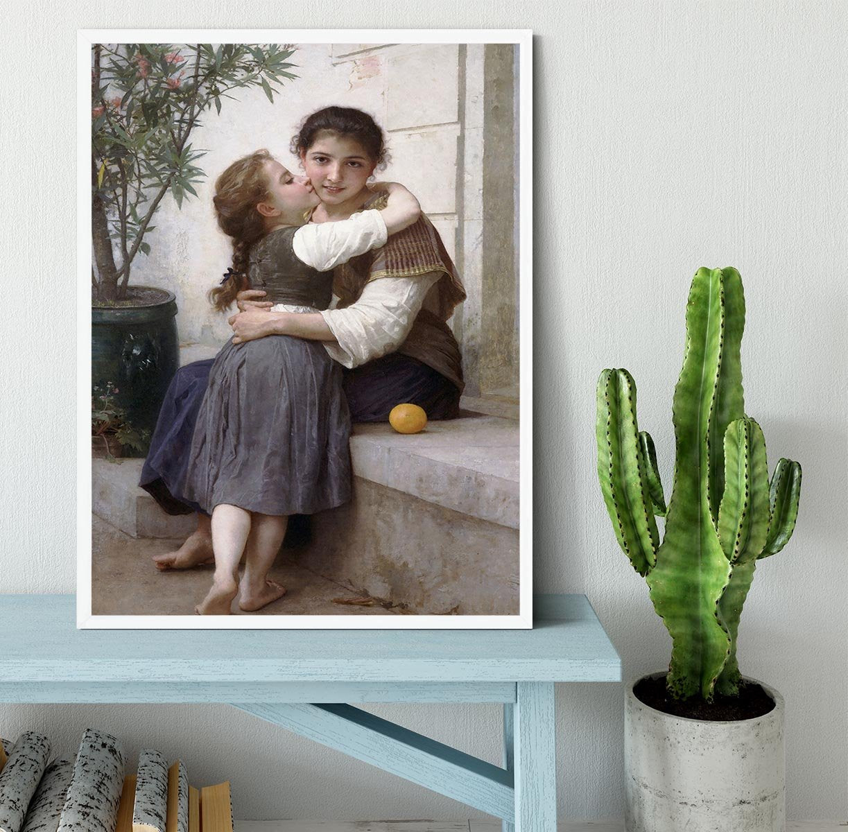 A Little Coaxing 1890 By Bouguereau Framed Print - Canvas Art Rocks -6