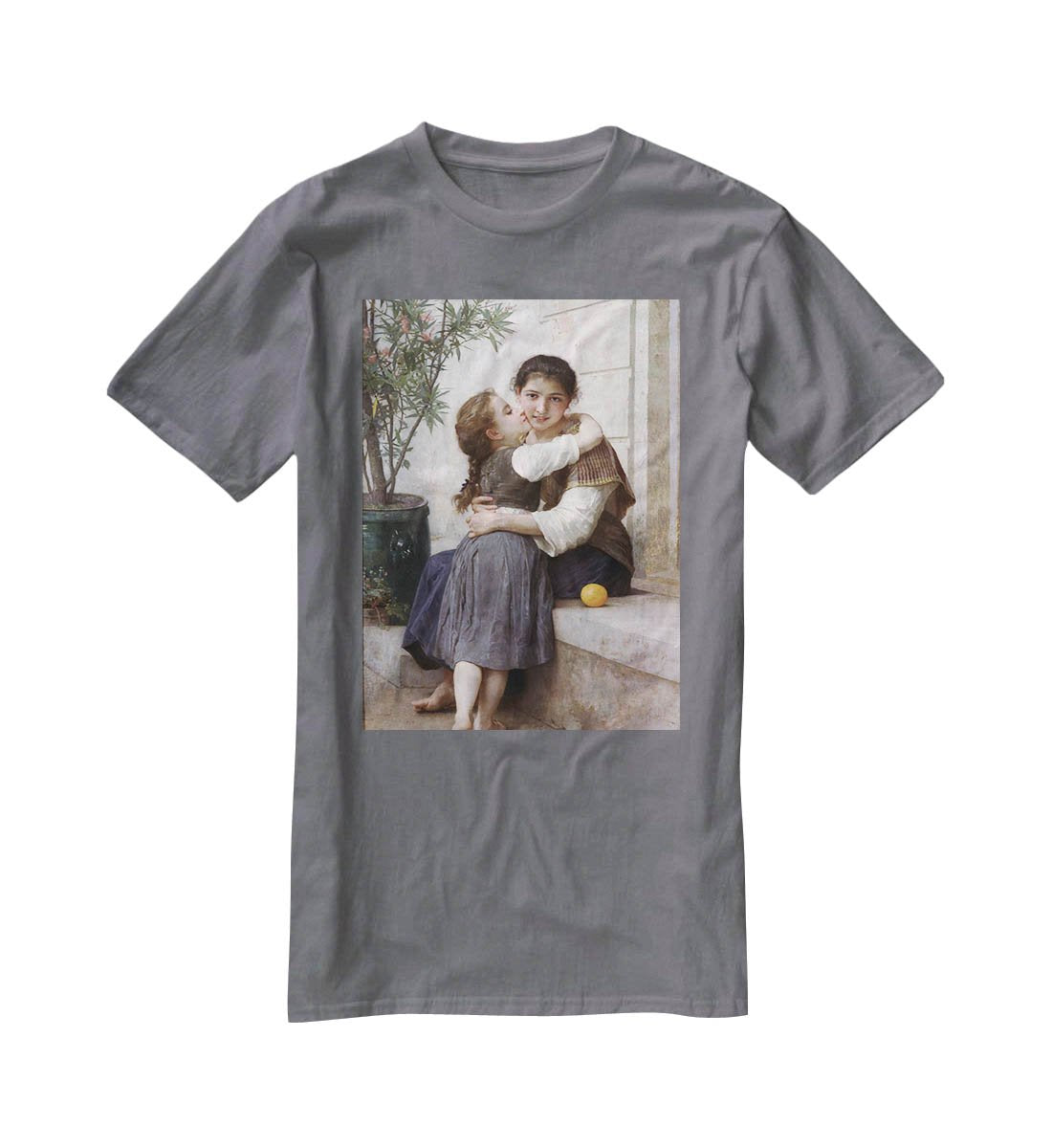 A Little Coaxing 1890 By Bouguereau T-Shirt - Canvas Art Rocks - 3