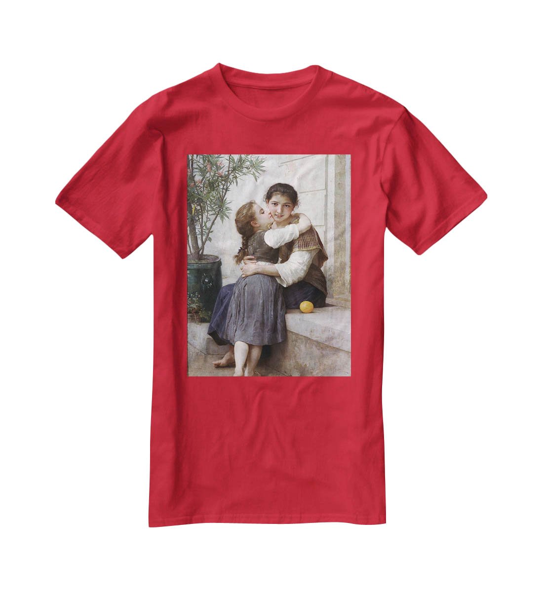 A Little Coaxing 1890 By Bouguereau T-Shirt - Canvas Art Rocks - 4