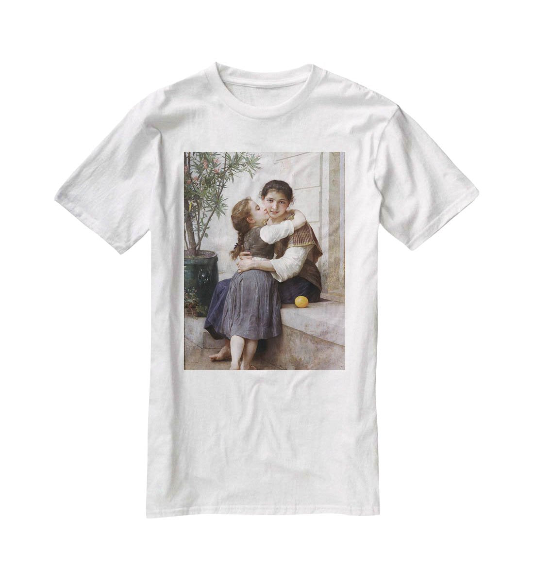A Little Coaxing 1890 By Bouguereau T-Shirt - Canvas Art Rocks - 5