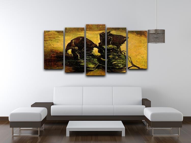 A Pair of Shoes 2 by Van Gogh 5 Split Panel Canvas - Canvas Art Rocks - 3