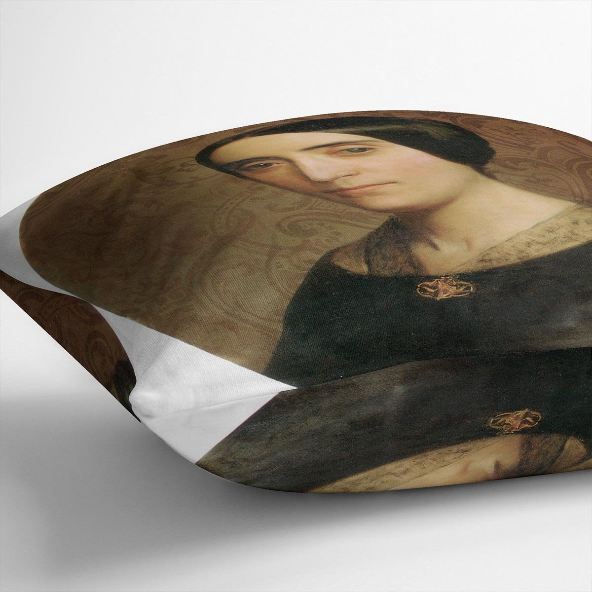 A Portrait of Amelina Dufaud Bouguereau 1850 By Bouguereau Throw Pillow