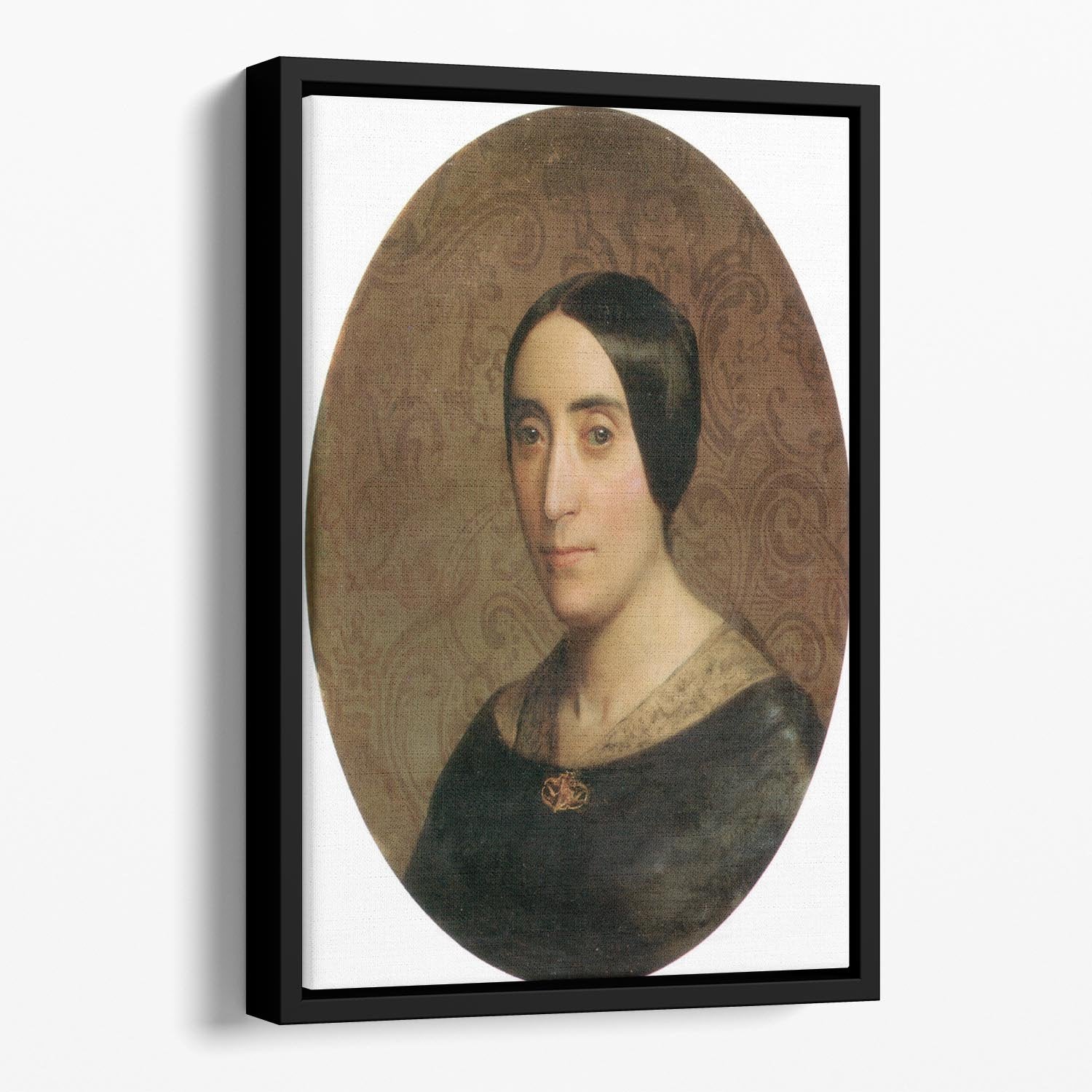 A Portrait of Amelina Dufaud Bouguereau 1850 By Bouguereau Floating Framed Canvas