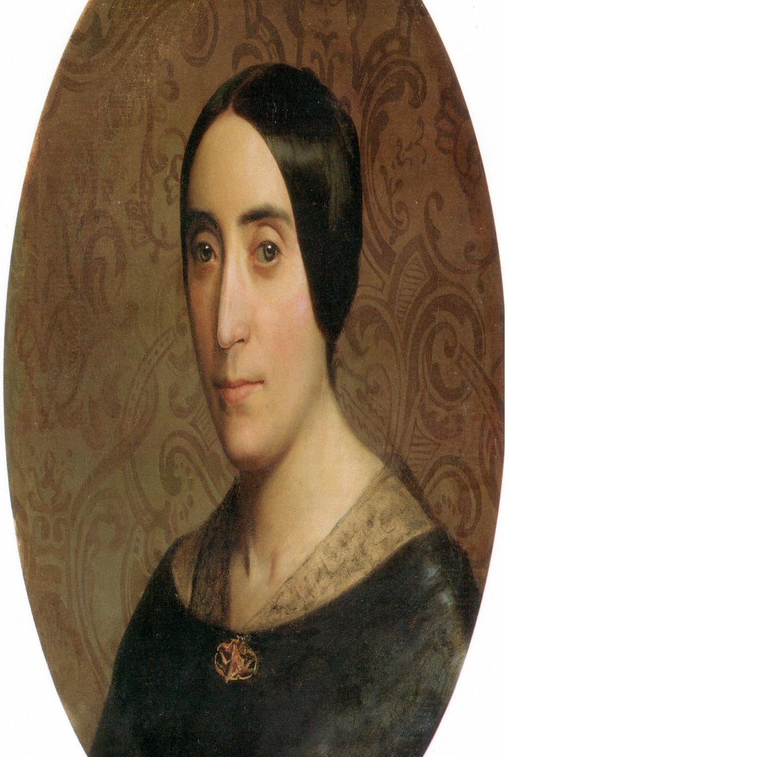 A Portrait of Amelina Dufaud Bouguereau 1850 By Bouguereau Floating Framed Canvas