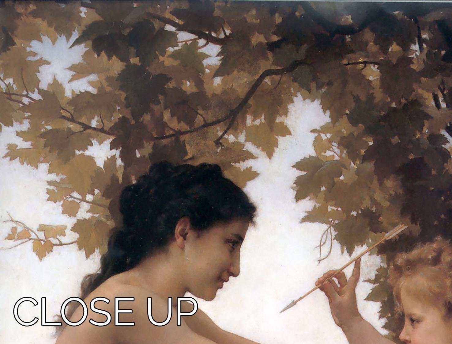 A Young Girl Defending Herself Against Eros By Bouguereau 3 Split Panel Canvas Print - Canvas Art Rocks - 3