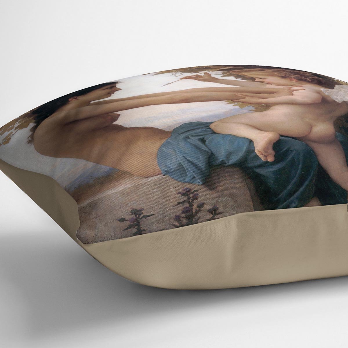 A Young Girl Defending Herself Against Eros By Bouguereau Throw Pillow