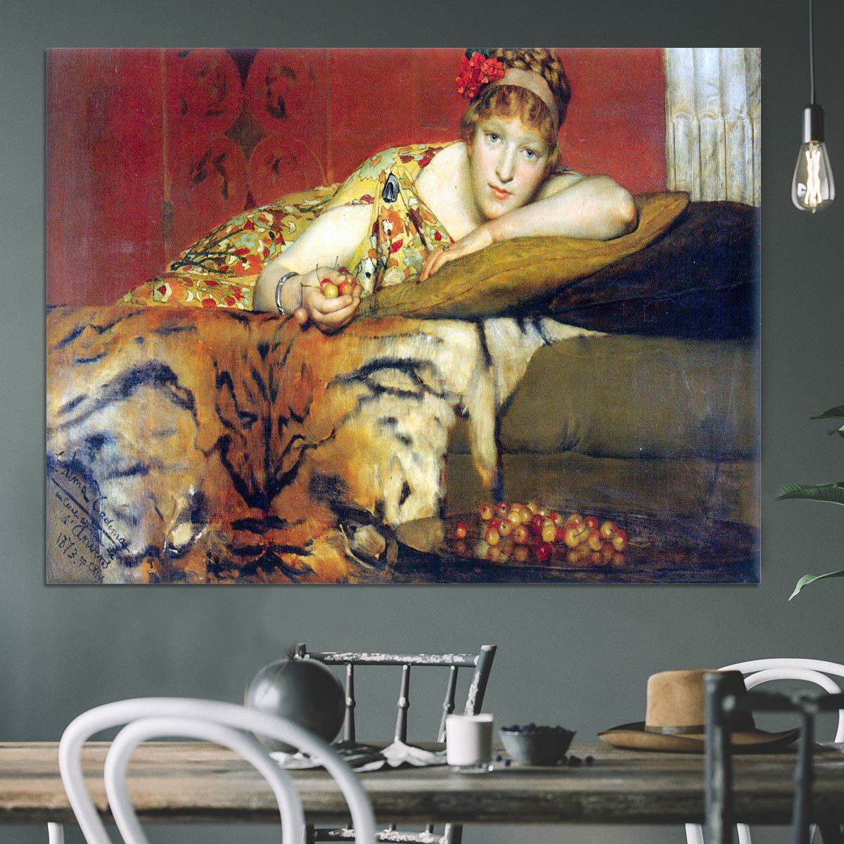 A craving for cherries by Alma Tadema Canvas Print or Poster