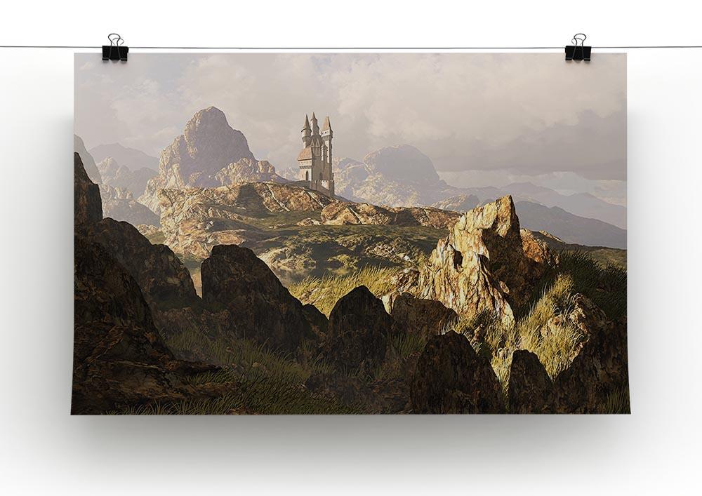 A distance medieval castle Canvas Print or Poster - Canvas Art Rocks - 2