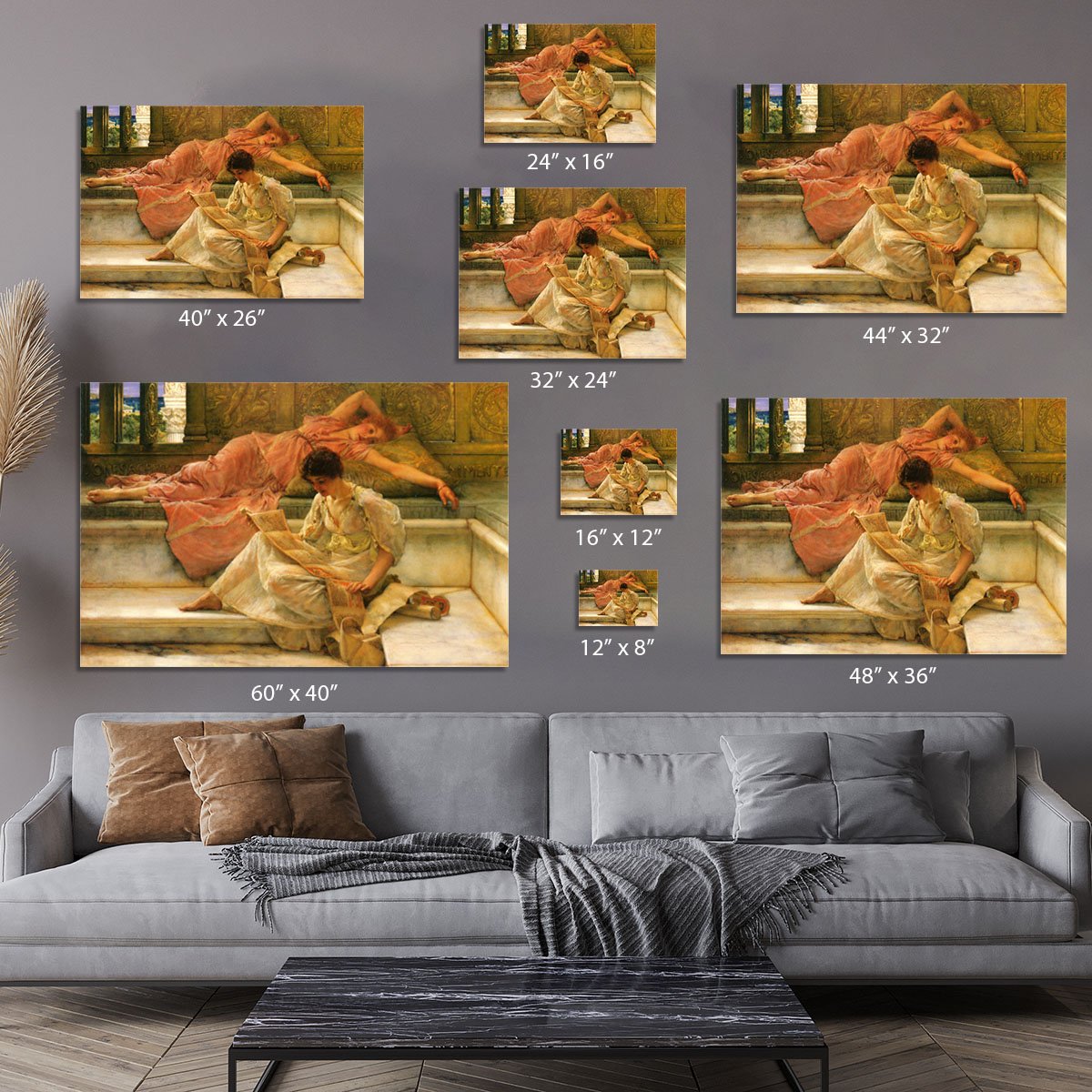 A favorite poet by Alma Tadema Canvas Print or Poster