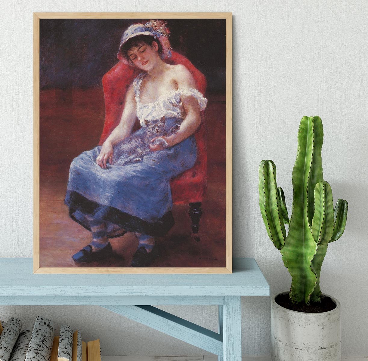 A girl asleep by Renoir Framed Print - Canvas Art Rocks - 4