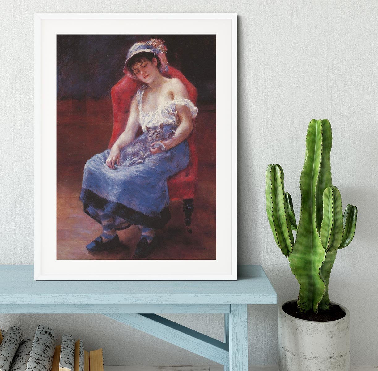 A girl asleep by Renoir Framed Print - Canvas Art Rocks - 5