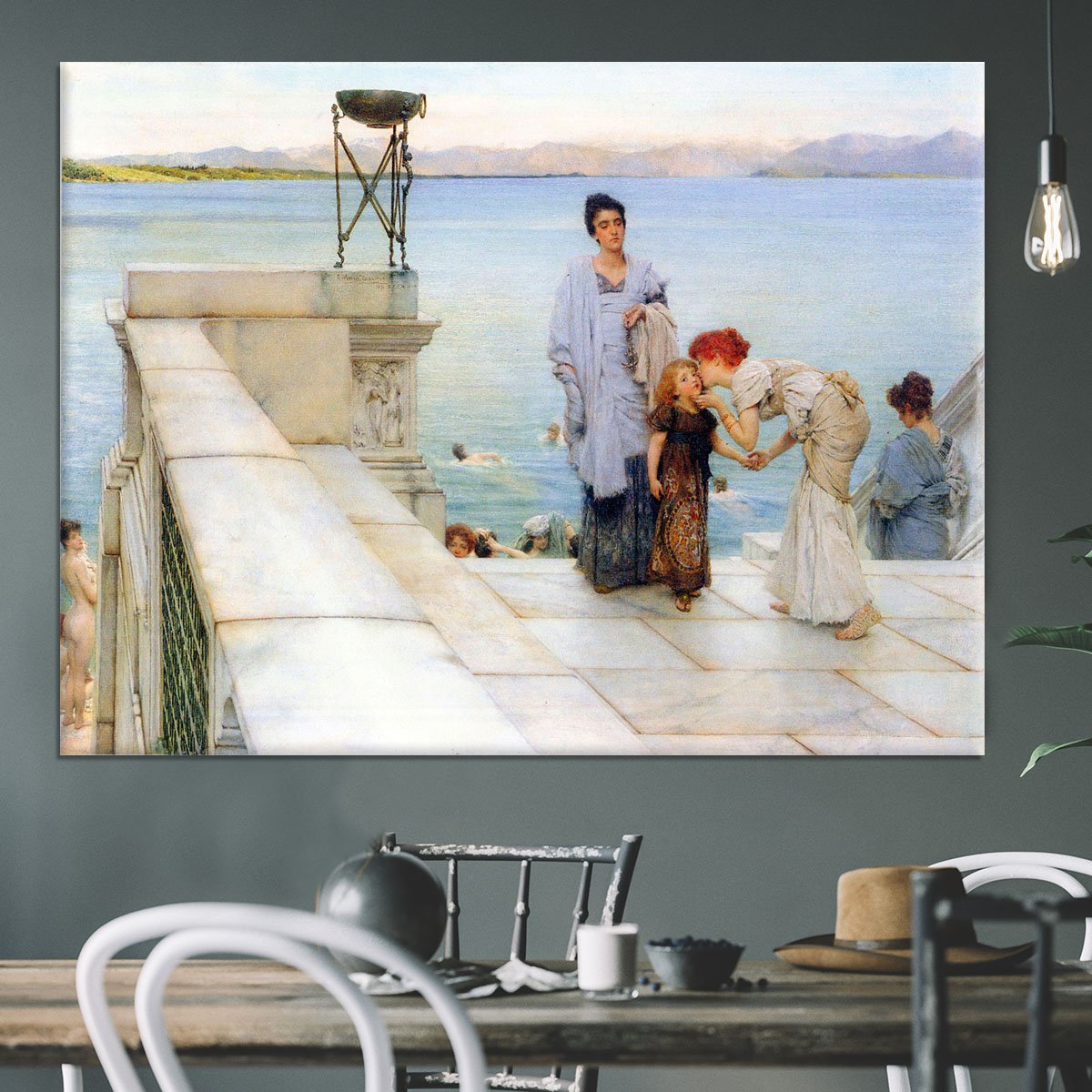 A kiss by Alma Tadema Canvas Print or Poster