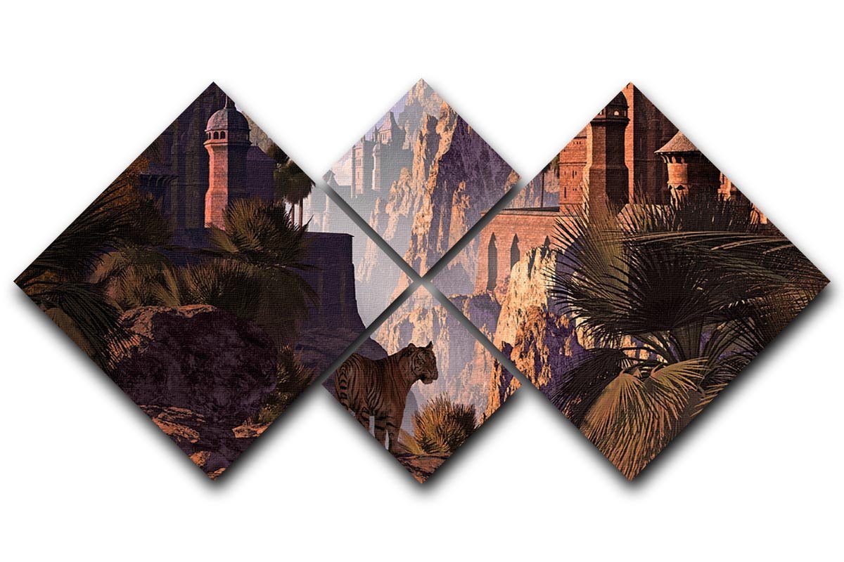 A landscape in India 4 Square Multi Panel Canvas  - Canvas Art Rocks - 1