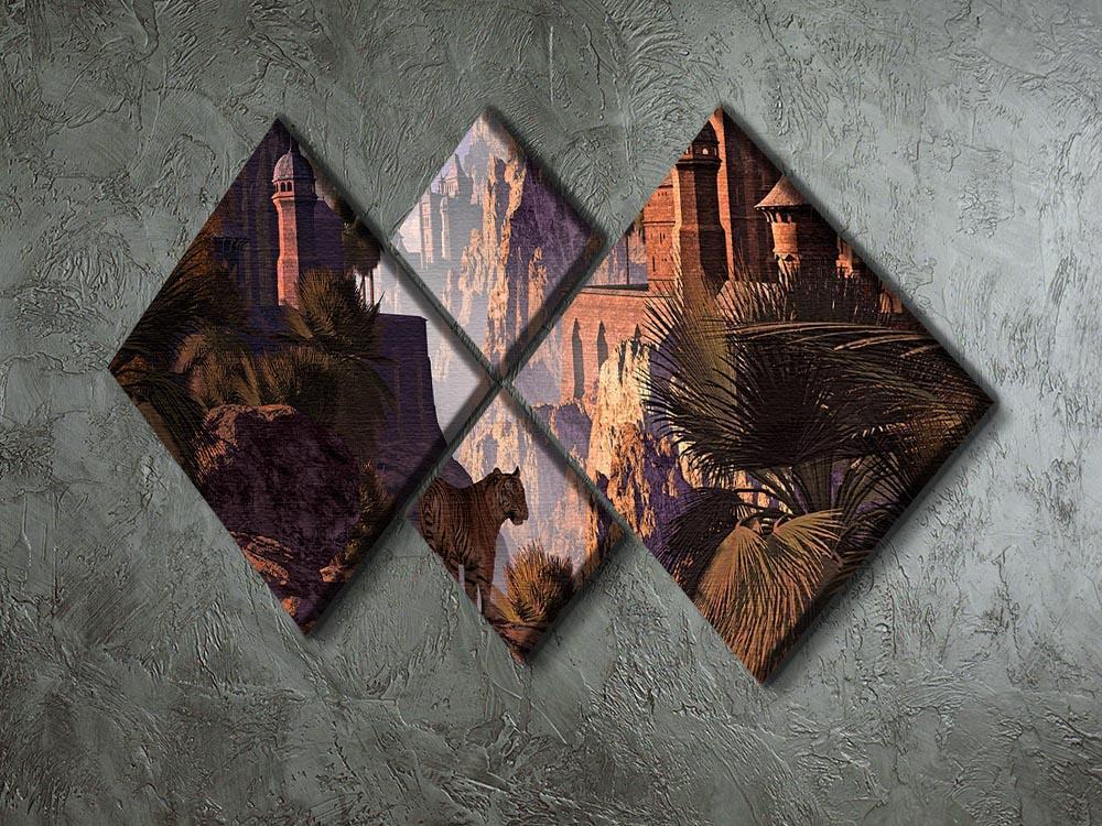 A landscape in India 4 Square Multi Panel Canvas  - Canvas Art Rocks - 2