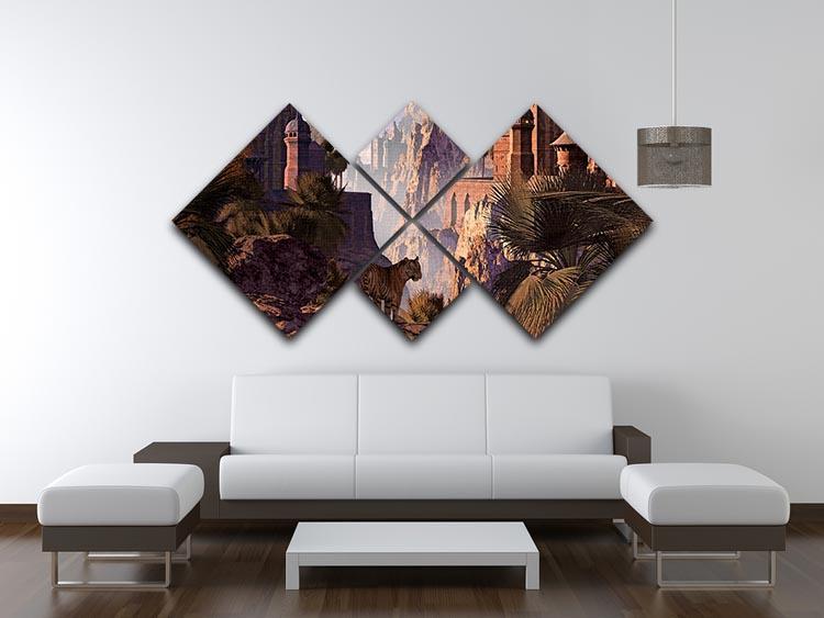 A landscape in India 4 Square Multi Panel Canvas  - Canvas Art Rocks - 3