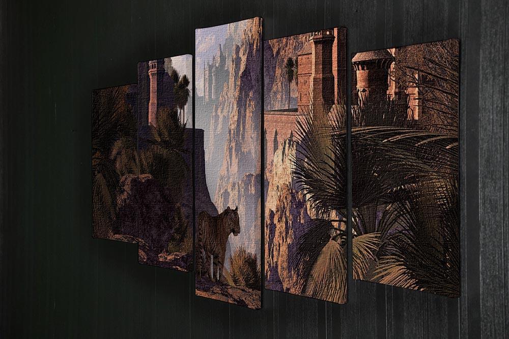 A landscape in India 5 Split Panel Canvas  - Canvas Art Rocks - 2