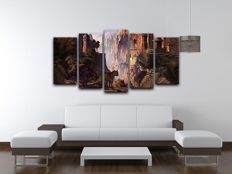 A landscape in India 5 Split Panel Canvas  - Canvas Art Rocks - 3